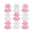 thumbnail image 2 of FVDPWYE 9 Pieces Winter Snowflake Honeycomb Centerpieces for Table for Cabinet Hotel pink, 2 of 8