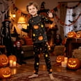 thumbnail image 2 of Halloween Family Pajamas Set Long Sleeve Crew Neck, Soft Matching Halloween Pajamas with Pumpkin Lantern Autumn Leaf Print, Cozy Family Halloween Pajama Set Sleepwear, 2 of 5