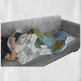 thumbnail image 5 of Earth Day Soft Flannel Fleece Throw Blanket, Half Earth Illustration with a Mountainous Landscape and Clouds, Cozy Plush for Indoor and Outdoor Use, 60" x 80", Deep Sky Blue Multicolor, by Ambesonne, 5 of 5