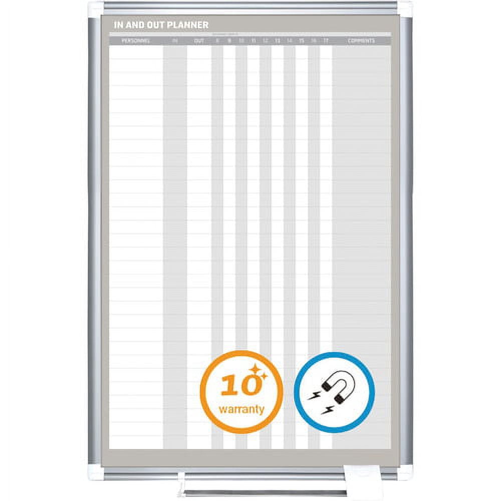 MasterVision In/Out Magnetic Dry-Erase Board, Vertical Format, 36" X 24", Aluminum Frame