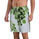 thumbnail image 2 of Balery Watercolor Green Leaves Traje de Baño Estilo Hawaiano para Hombre, Shorts de Secado Rápido con Bolsillos-Small, 2 of 6