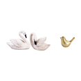 thumbnail image 1 of Elegantes figuras de resina con forma de cisne y pájaro dorado para decorar el hogar, la oficina, la sala de estar, el dormitorio o como decoración na, 1 of 8