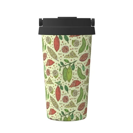 

Uemuo Finger Lime Fruits Print Carry Insulated Coffee Mug Travel Mug with Hidden Handle Insulated Coffee Flask Leak-proof Travel Mug Insulated Mug for Office