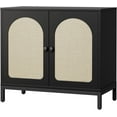 thumbnail image 1 of Ourlova Buffet Cabinet with Storage Kitchen Storage Cabinet with Rattan Doors, Accent Cabinet with Adjustable Shelf, Boho Accent Liquor Bar Console Cabinet, 1 of 7
