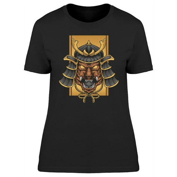 Samurai Lion Head Design T-Shirt Women -Image by Shutterstock, Female x-Large