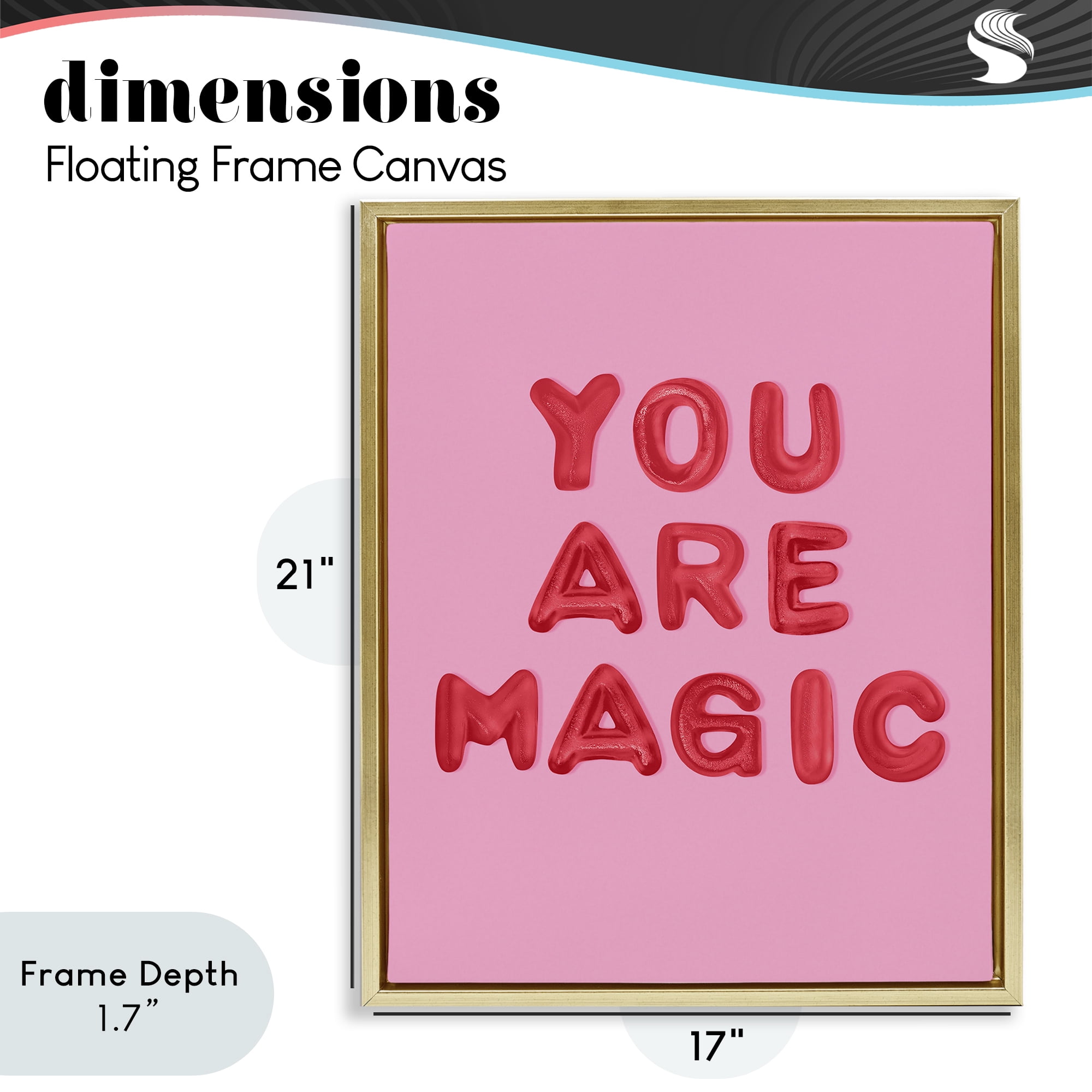 Stupell Industries You Are Magic Red & Pink Gold Framed Floater Canvas Wall Art, design by LISH Creative
