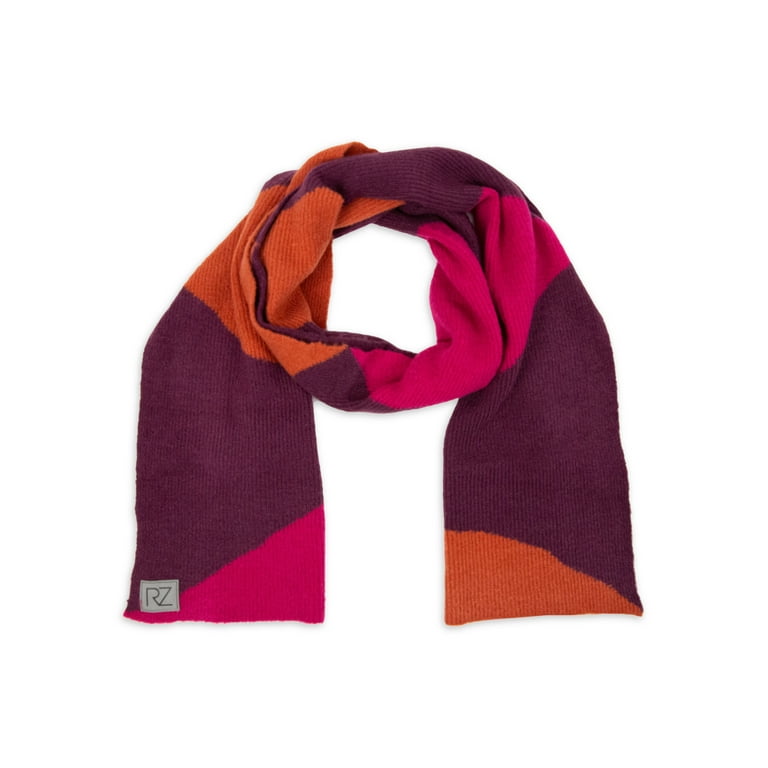 Rachel Zoe Brand Womens Colorblock Multi Knit Scarf and Beanie