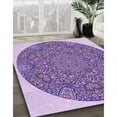 thumbnail image 2 of Ahgly Company Indoor Square Patterned Mauve Purple Area Rugs, 5' Square, 2 of 6