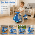 thumbnail image 5 of FUPOJH 12V Electric Wiggle Car, 2-in-1 Kids Ride-On Toy with Music, LED Wheels, 150 lbs Capacity for Ages 3+,Blue, 5 of 7