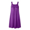 thumbnail image 5 of ZyeKqe Nightgown for Women Sleeveless Ruffled Bow Lightweight Loose Comfy Casual Loungewear Sleep Shirts Midi Dress, 5 of 5