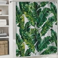 thumbnail image 6 of Orinice Tropical theme shower curtain set, green bathroom set, banana leaf decoration 69x72, 6 of 7