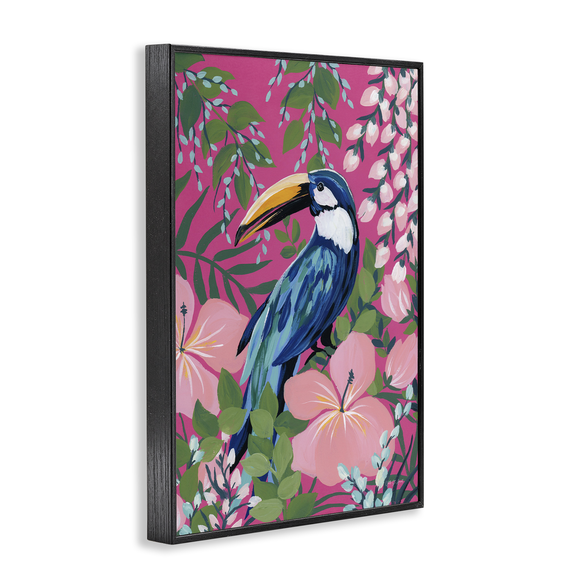 Stupell Industries Maximalist Toucan Pattern Animals & Insects Painting Black Framed Art Print Wall Art, 12 x 18