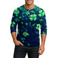 thumbnail image 3 of Men's Raglan Sleeve Three-quarter Sleeve Top Dark Blue A XL, 3 of 4
