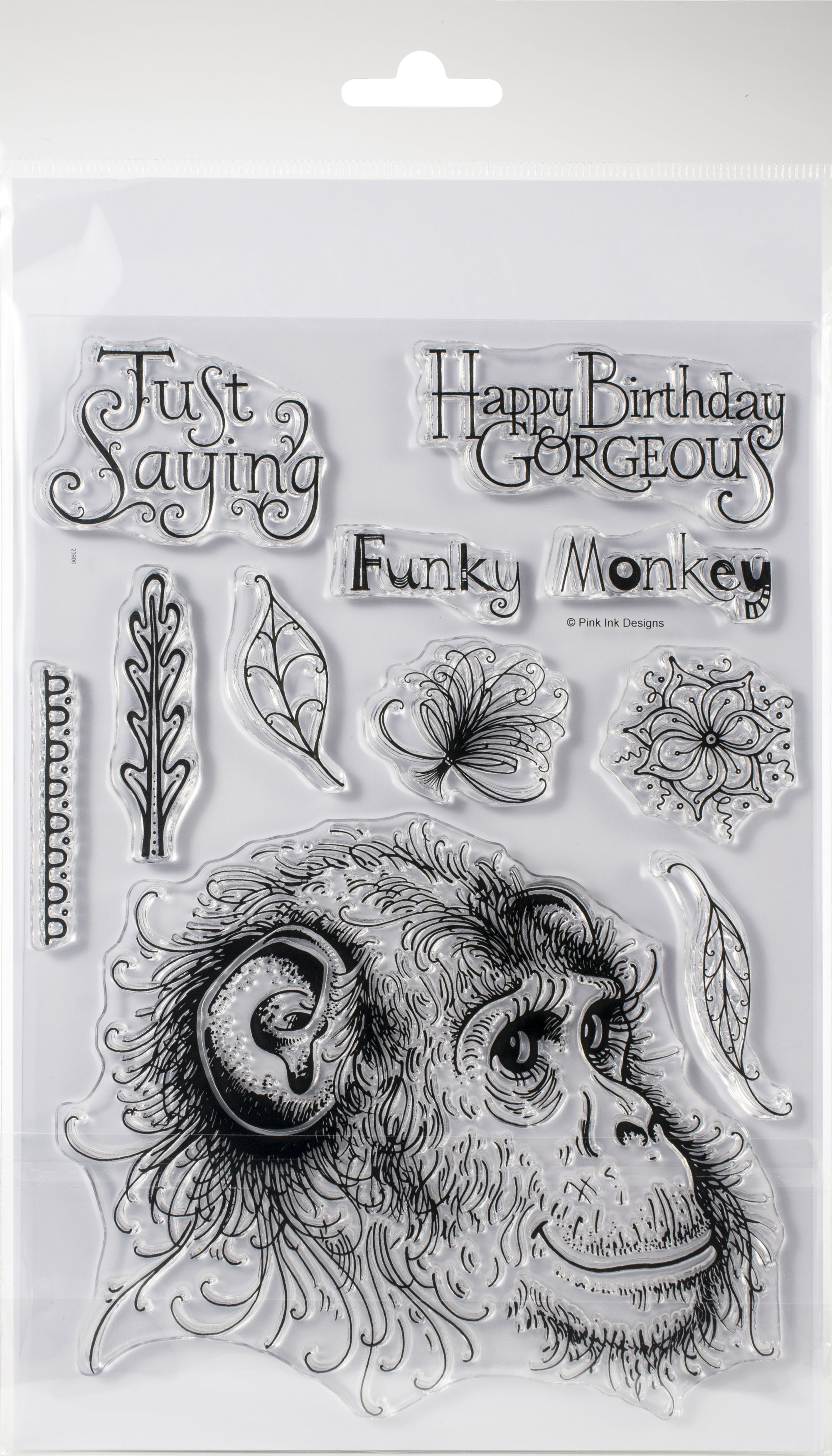 Pink Ink Designs A5 Clear Stamp Set-Funky Monkey - Walmart.com