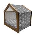 thumbnail image 2 of Turtle Pet House, Monochrome Detailed Hand Drawn Oriental Motif Mandala Inspired Shells, Outdoor & Indoor Portable Dog Kennel with Pillow and Cover, 5 Sizes, Blue Grey White, by Ambesonne, 2 of 5