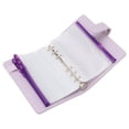 thumbnail image 4 of Binder Planner A6 6 Holes PVC PU Leather Sufficient Capacity Loose Leaf Rings Soft Waterproof Portable Binder Notebook Purple, 4 of 8