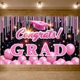 thumbnail image 3 of Graduation Cap Mastered it Banner Golden Text Academic Backdrop Sparkling Stars Dark Background Success Background for Graduation Party University Ceremony Master's Celebration, 3 of 9