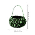 thumbnail image 3 of CRAGRSI LED Lighted Knitted Halloween Bags Candy Bags for Kids Halloween Party Favors 6.3 x 5.1 Inch Green, 3 of 7
