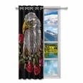 thumbnail image 2 of MKHERT White Eagle and Roses Blackout Window Curtain Drapes Bedroom Living Room Kitchen Curtains 52x84 inch, 2 of 2