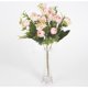 thumbnail image 4 of 1 ramo de 13 cabezas de flores artificiales, flor de té rosa, flores falsas de seda, flores para bricolaje, hogar, jardín, decoración de boda, rosa claro, 4 of 5