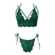 thumbnail image 4 of Gibobby Lenceria mujer sexy Conjunto de Lencería de Malla, Elegante Conjunto de Lencería con Bordado de Bloques de Color Ajustable para Mujer para Luna(Verde, CH), 4 of 5