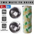 thumbnail image 4 of Pineapple Tumbler With Lid and Straw 20 oz Insulated Upside Down Pineapple Tumbler Stainless Steel Pineapple Skinny Tumbler Water Bottle Travel Mug Pineapple Cups Gifts for Women, 4 of 4