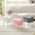 thumbnail image 6 of Vanity Stool Chair with Storage Space,Faux Fur Ottoman Small Makeup Stool for Dressing Room Bedroom,Gray, 6 of 7
