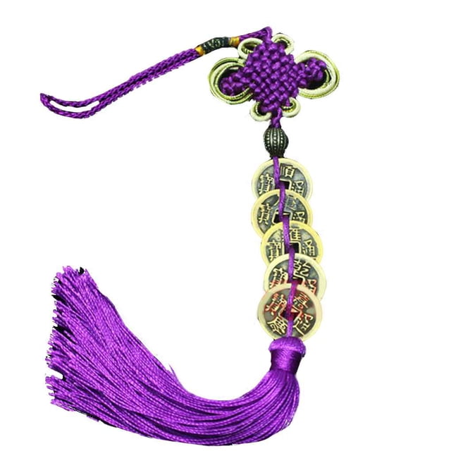 Scienceny Coche hogar Feng Shui monedas riqueza éxito nudo chino monedas de la suerte cinco emperador dinero borla ornamento Type7 NO7 Scienceny CZ9240-05