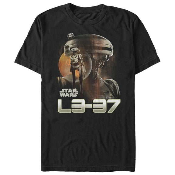 Men's Solo: A Star Wars Story Rusty L3-37 Droid Graphic Tee Black 5X Large