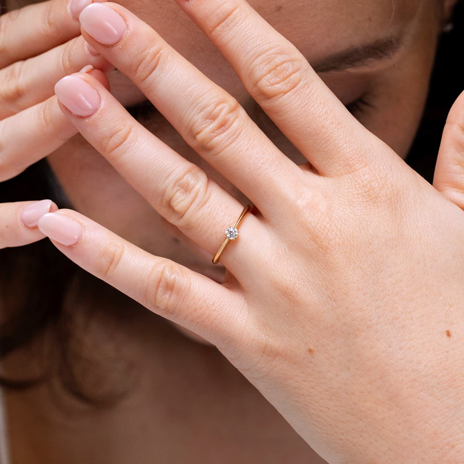 ANGARA Natural Classic Diamond Solitaire Engagement Ring in 14K Yellow Gold for Women (Size-3.4mm| Color-G| Clarity-VS2) |  Natural Diamond Ring, (Ring Size = 6)