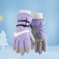 thumbnail image 1 of HCNTES Children Boys Girls Kids Ski Gloves Winter Snow Gloves Waterproof Winter Warm Glove for Kids Snowboarding Sledding(Q-Purple,8-12 Years), 1 of 4