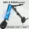 thumbnail image 4 of Skeri Foldable 350W Electric Scooter For Adults, 20mph Commuter W/ Panasonic Battery, Airless Tires & 242lbs Capacity, Lightweight E-Scooter For Apartments/Cars, 4 of 11