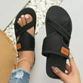 thumbnail image 4 of Stylago Women Men Mesh Slippers Toe Ring Flat Sandals Slip on Summer Outdoor Casual Slide Shoes Wide Width Comfortable Sandal Black Size 6, 4 of 7