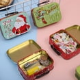 thumbnail image 4 of Caja de dulces de metal de hojalata de Navidad Caja de regalo de galletas de hierro con estampado de alces y muñeco de nieve de Papá Noel lindo con asa superior Decoración de bricolaje para fiest, 4 of 5