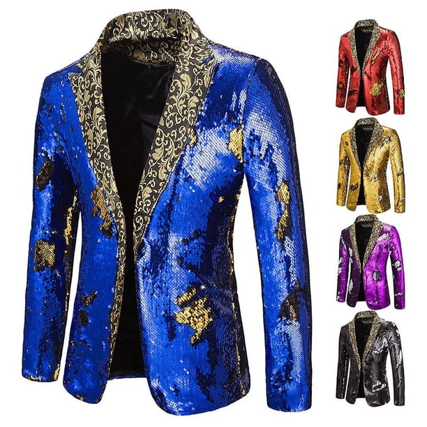 Conjunto de traje pequeño de lentejuelas de dos tonos de talla grande para actuación en el escenario, conjunto de DJ y cantante de discoteca, conjunto para hombre