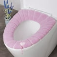 thumbnail image 5 of 2 Pack Winter Toilet Seat Cover with Handle Knitted Soft Washable Elastic for Round and Elongated Toilets(Pink)，Hulucky, 5 of 9