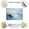 thumbnail image 4 of Soscooter Blue Wall Art Canvas for Living Room Textured Turquoise Painting for Bedroom Teal Artwork Framed Home Office Kitchen Dining Room Mens Room Wall Decor,16x12 inches, 4 of 8