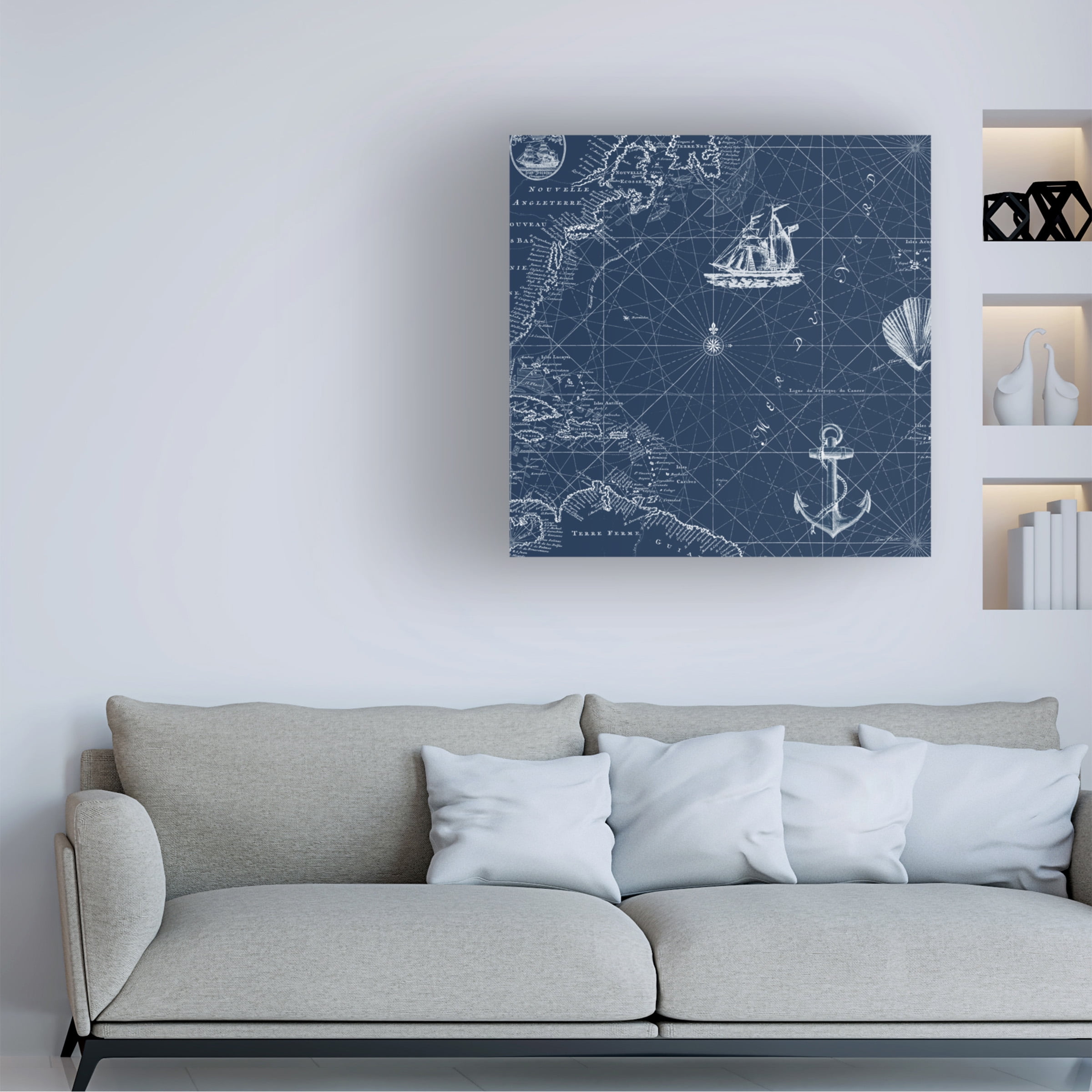Jean Plout 'Nautical Blues 4' Canvas Art