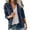 Dark Blue, variant on Women's Plus Size Work Jacket, Stand Collar Zip Front Utility Jacket with Cargo Pockets, Breathable Casual Coat for Fall, Spring, and Daily Wear-Dark Blue