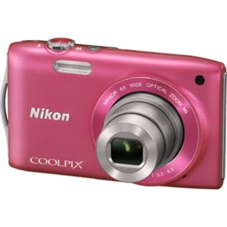 Nikon Coolpix S3300 16 Megapixel Compact Camera, Pink 
