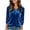 Blue, variant on MLCDZ Women's Velvet Tops 3/4 Sleeve V Neck Fall Winter Lightweight Casual Trendy Christmas Formal Evening Party Holiday Shirts