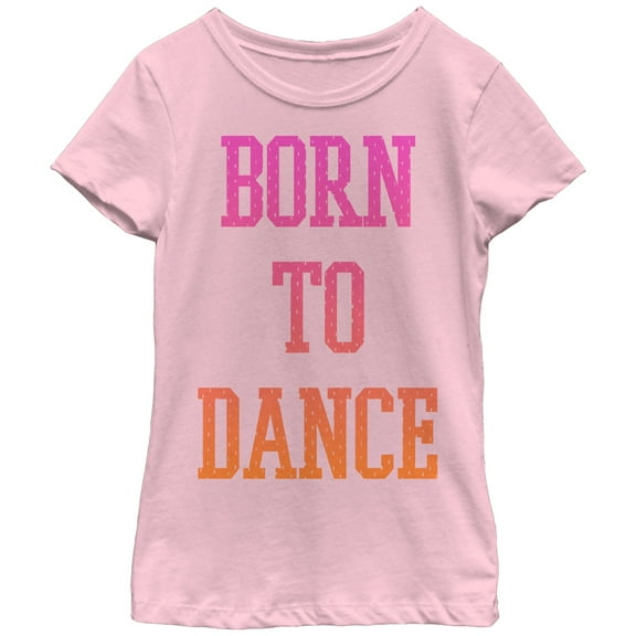 Girl's CHIN UP Born to Dance  Graphic Tee Light Pink Large