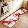 thumbnail image 3 of Abstract Art Washable Runner Rugs 2'x6', Watercolor Red Water Wave Gradient Modern Low Pile Throw Entryway Rug Non-Slip Sturdy Edge Binding Carpet for Indoor Bedside Entrance Bedside, 3 of 9