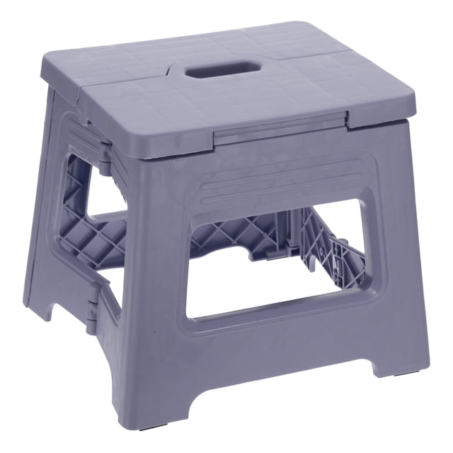 Uxcell Taburete de paso plegable de 8" para adultos, capacidad de 88 lbs, taburete antideslizante con mango, púrpura, pequeño