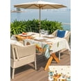 thumbnail image 4 of Outdoor Tablecloth with Umbrella Hole and Zipper, Thanksgiving Pumpkin Rectangle Table Cloth 60x120 Inch Waterproof Tablecloth, Fall Sunflower Leaves Vintage Picnic Table Cover for Patio Camping, 4 of 7