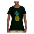 thumbnail image 2 of Wild Bobby, Trendy Tropical Pineapple, Fashion, Women Graphic Tee, Forest Green, Small, 2 of 4