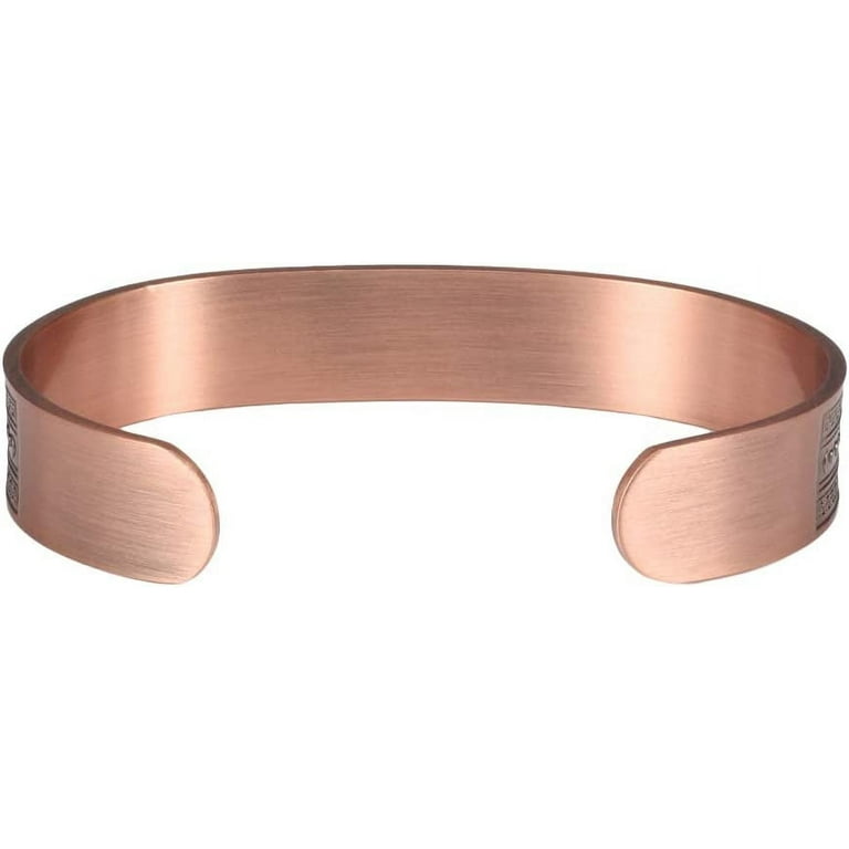 Masonic Men's Adjustable Pure Copper Bracelet - Engraved Masonic Emblem, Magnetic, Comes In Velvet Gift Bag