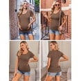 thumbnail image 4 of Weardear 3 Pack Maternity Shirts Side Ruched Short Sleeve Pregnancy Tee Tops Crew Neck Tunic, 4 of 5