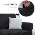 thumbnail image 3 of NICEEC Sofa Slipcover Black Sofa Cover 1 Piece Easy Fitted Sofa Couch Covers Universal High Stretch Durable Furniture Protector with Skirt Country Style (3 Seater Black), 3 of 6
