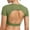 Green, variant on Womens Crop Tops Open Back Workout Cropped Tops Seamless Short Sleeve Top Backless Gym Athletic T Shirts Top Built in Bra
